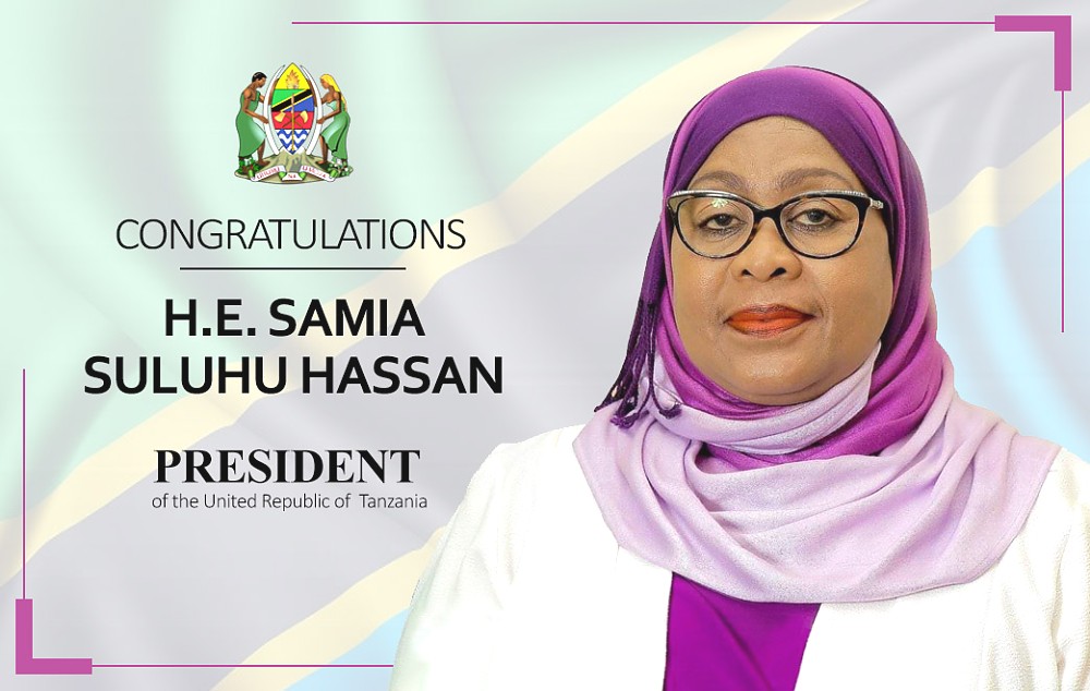 H.E. Samia Suluhu Hassan as 6th President of the United Republic of Tanzania